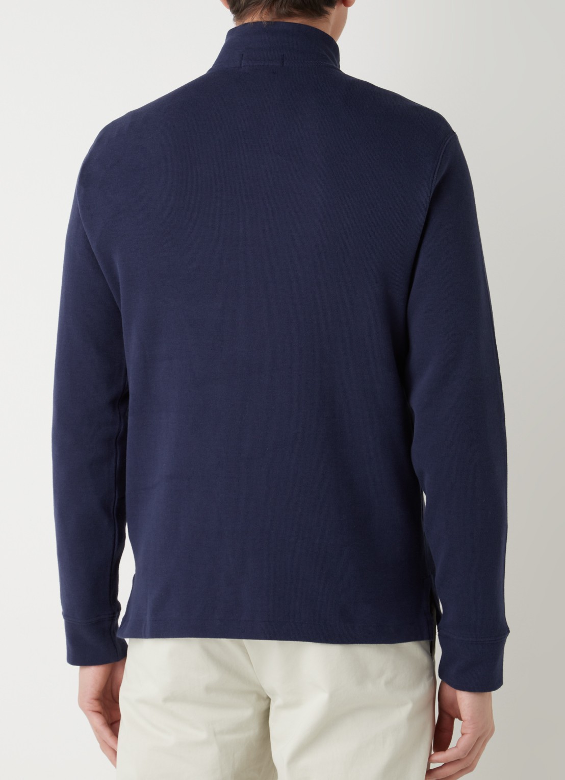 Ralph Lauren Fijngebreide trui met halve rits  - achterkant 4 cruise navy / donkerblauw