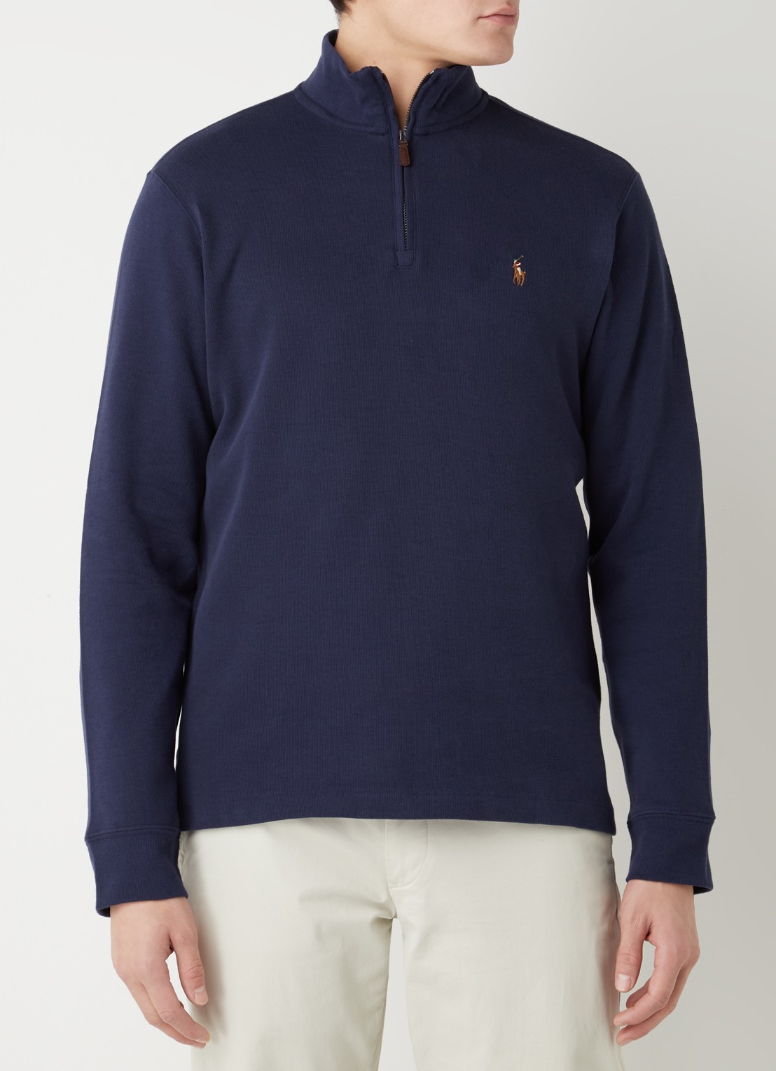 Ralph Lauren Fijngebreide trui met halve rits  - detail cruise navy / donkerblauw