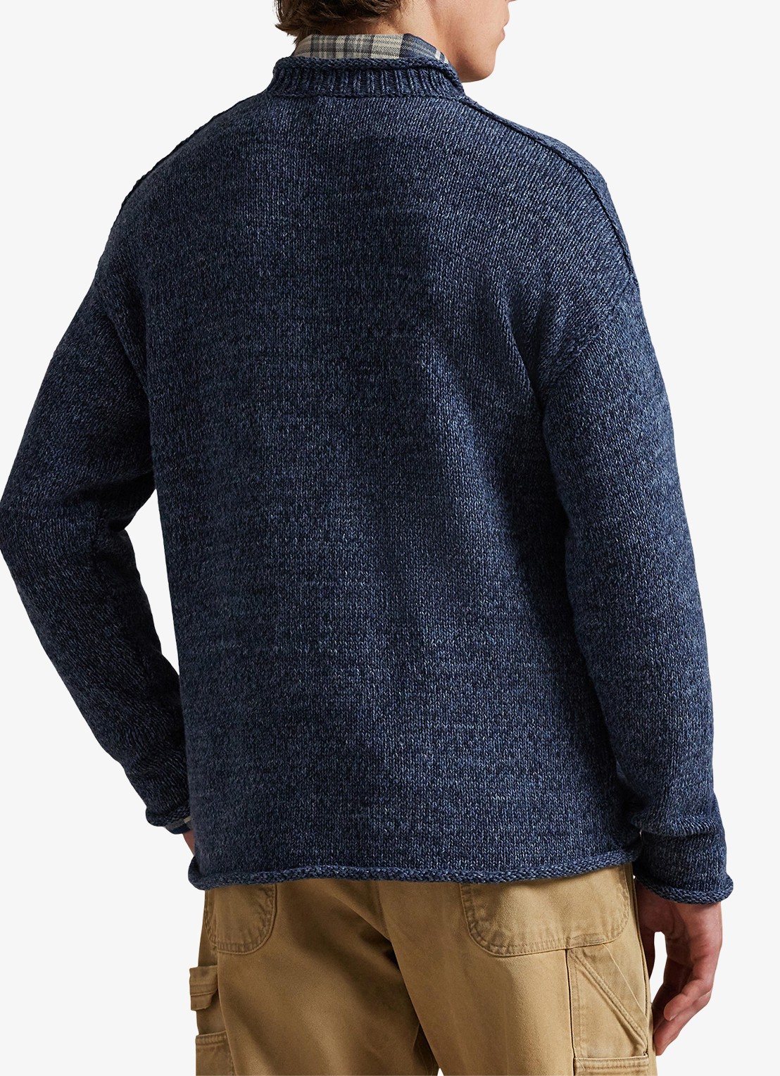 Ralph Lauren Fijngebreide trui met ingebreid patroon - achterkant blue marl / blauw