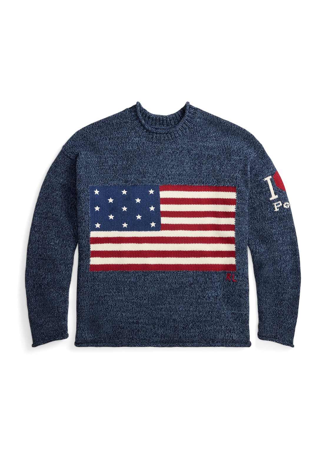 Ralph Lauren Fijngebreide trui met ingebreid patroon - voorkant 4 blue marl / blauw
