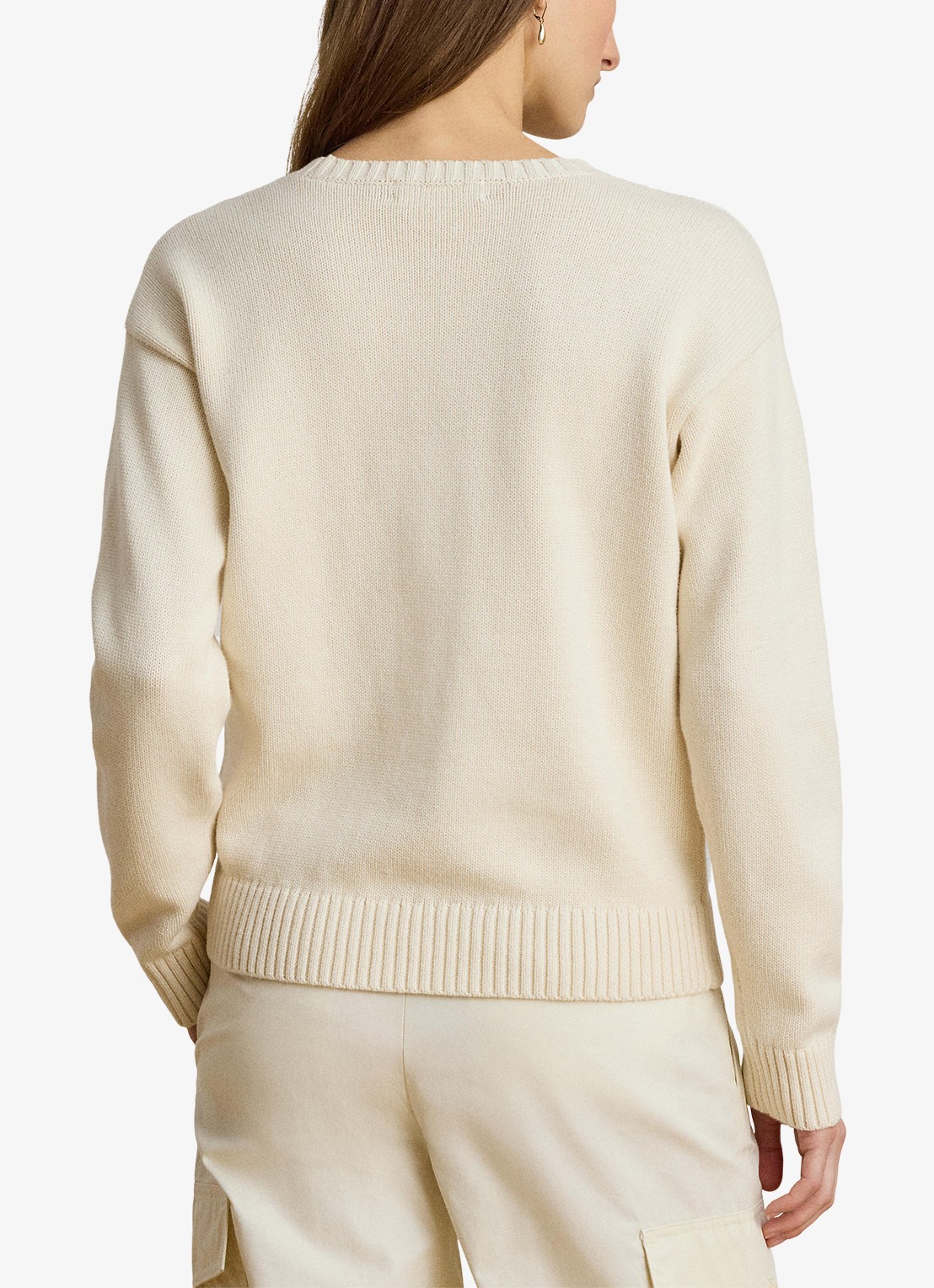 Ralph Lauren Fijngebreide trui met ingebreide print - achterkant 3 mascarpone crème / crème