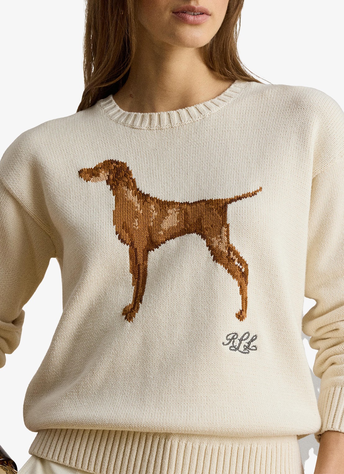 Ralph Lauren Fijngebreide trui met ingebreide print - detail 5 mascarpone crème / crème