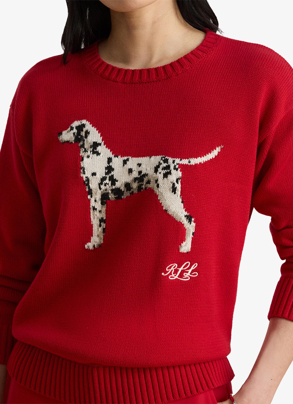 Ralph Lauren Fijngebreide trui met ingebreide print - detail 5 ralph red multi / rood