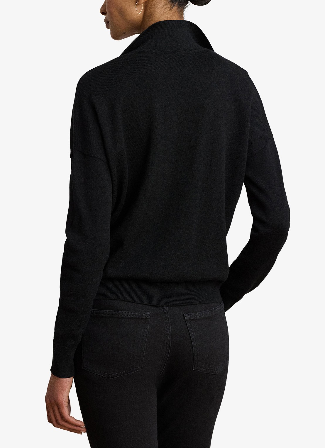 Ralph Lauren Fijngebreide trui met kraag - achterkant 5 zwart