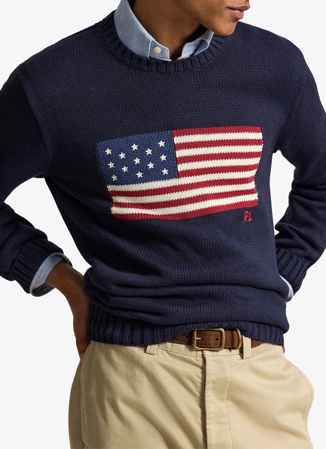 Ralph Lauren Fijngebreide trui met logo - detail 4 hunter navy / donkerblauw