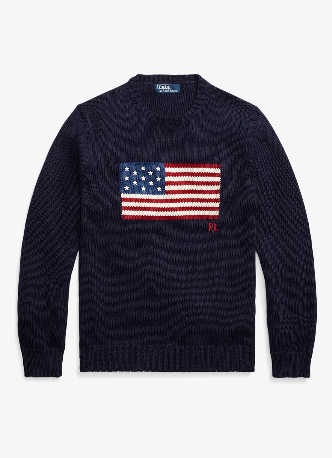 Ralph Lauren Fijngebreide trui met logo  - voorkant 2 hunter navy / donkerblauw