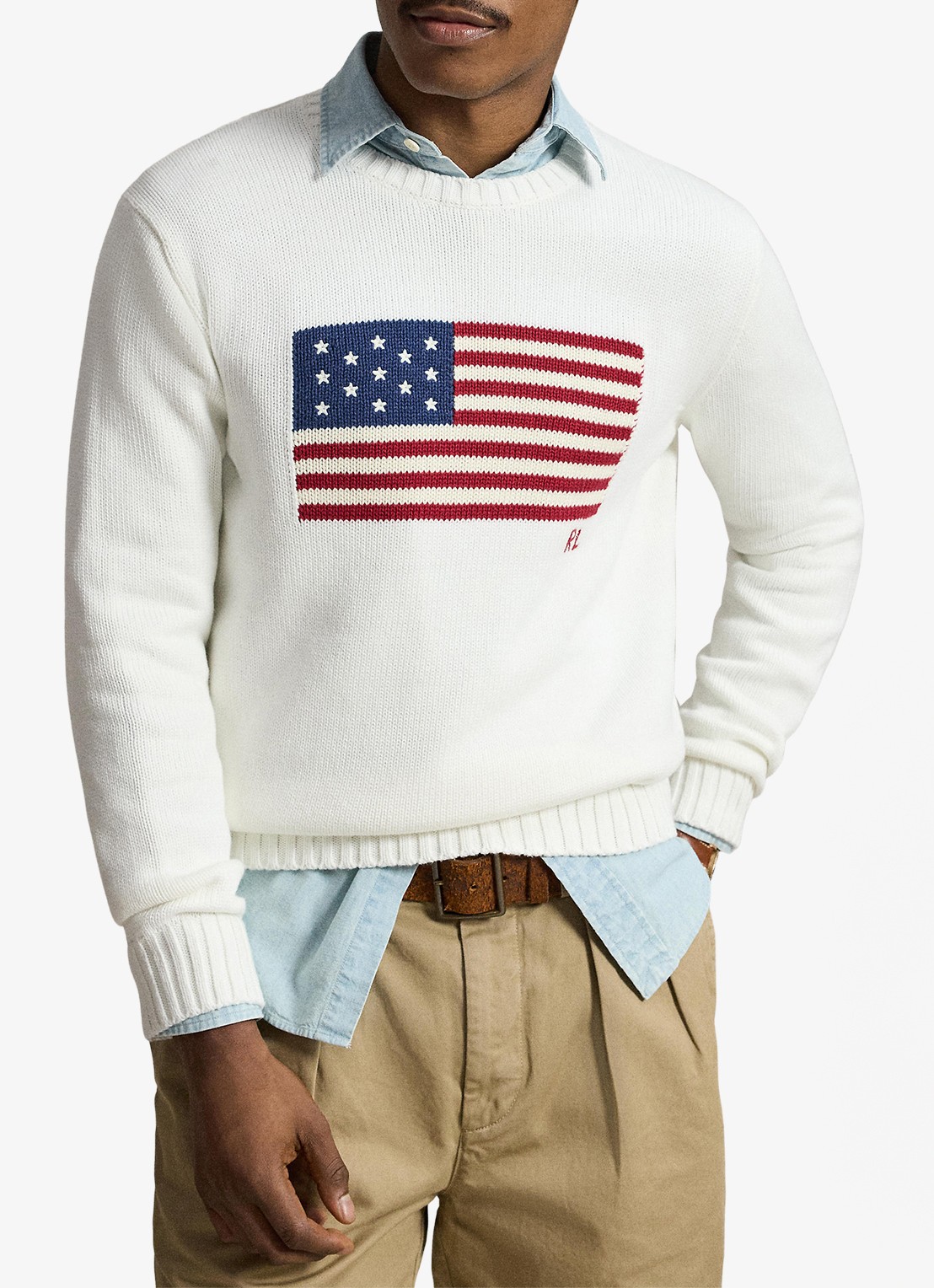 Ralph Lauren Fijngebreide trui met logo - detail 2 deckwash white / wit