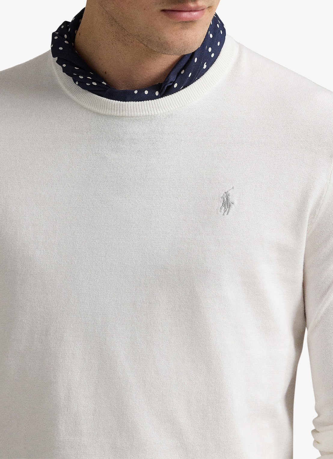 Ralph Lauren Fijngebreide trui met logoborduring - detail 2 deckwash white / wit