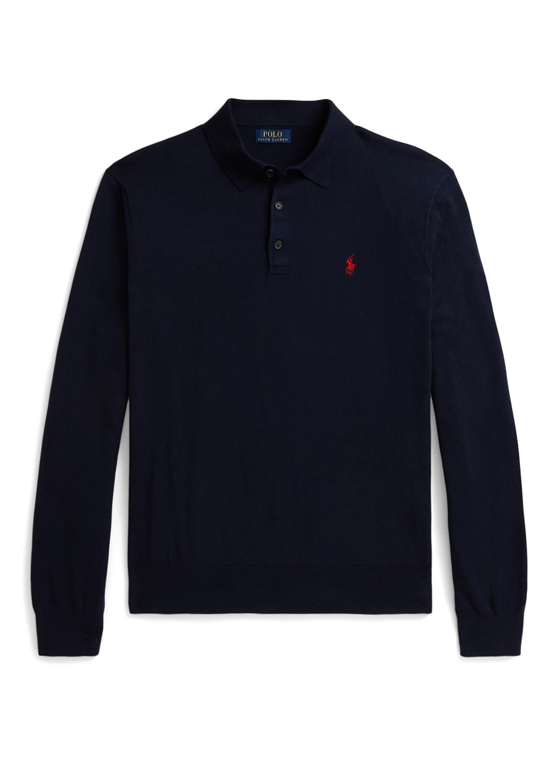 Ralph Lauren Fijngebreide trui met logoborduring - voorkant 4 blauw