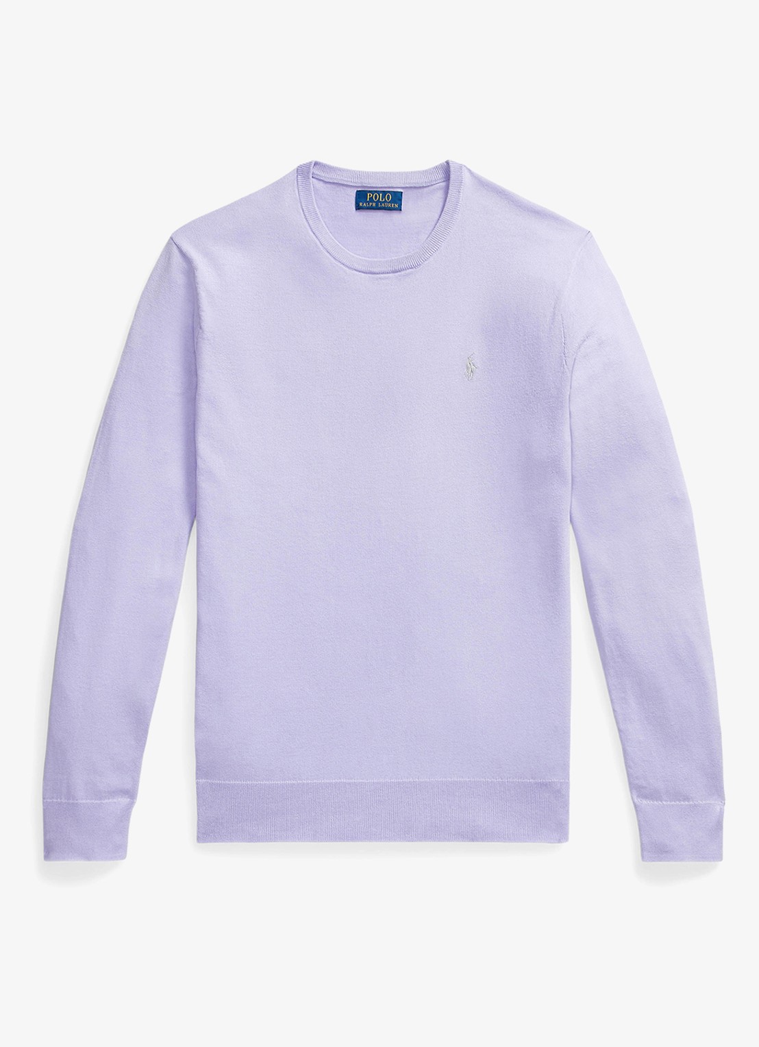 Ralph Lauren Fijngebreide trui met logoborduring - voorkant 4 powder purple / lichtpaars