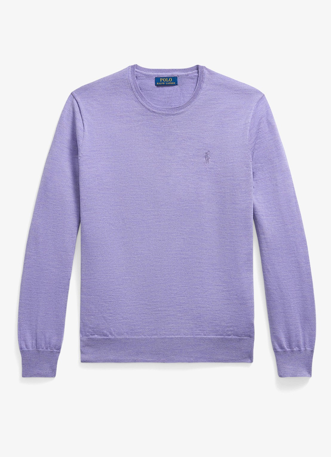 Ralph Lauren Fijngebreide trui met logoborduring - voorkant honeycreeper purple heather / paars