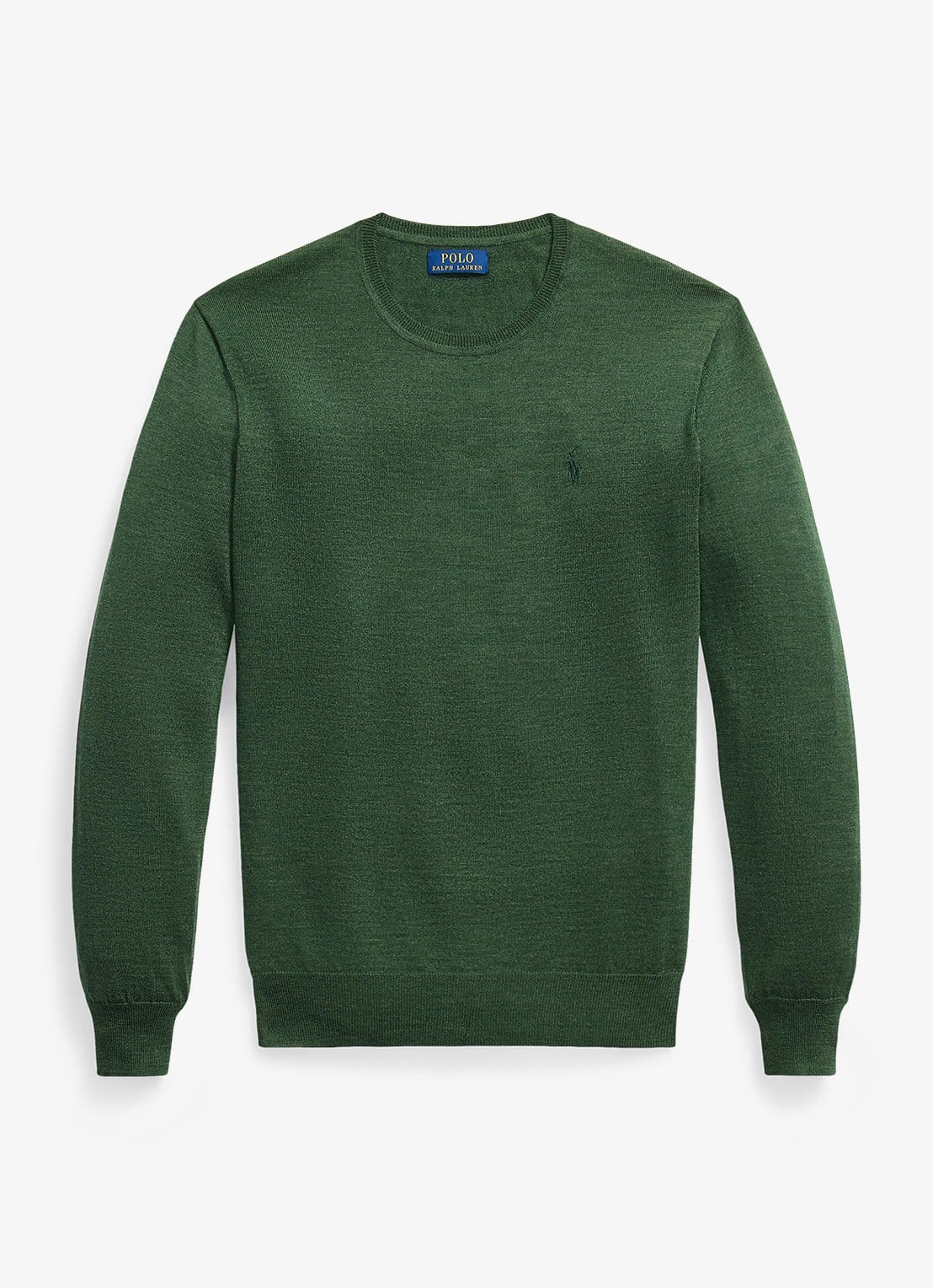 Ralph Lauren Fijngebreide trui met logoborduring - voorkant lodgepole pine heather / groen