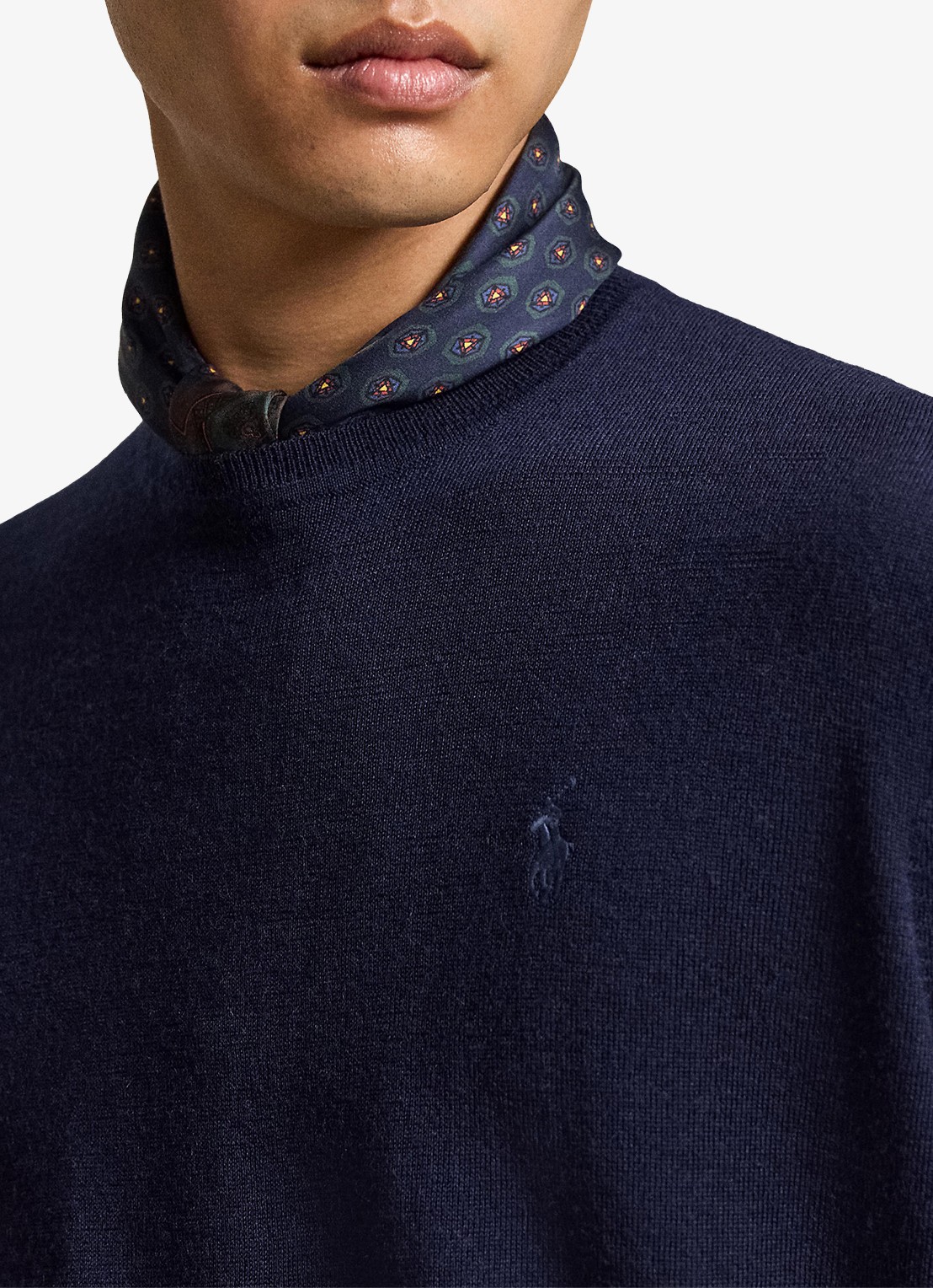 Ralph Lauren Fijngebreide trui met logoborduring - detail 2 hunter navy / donkerblauw