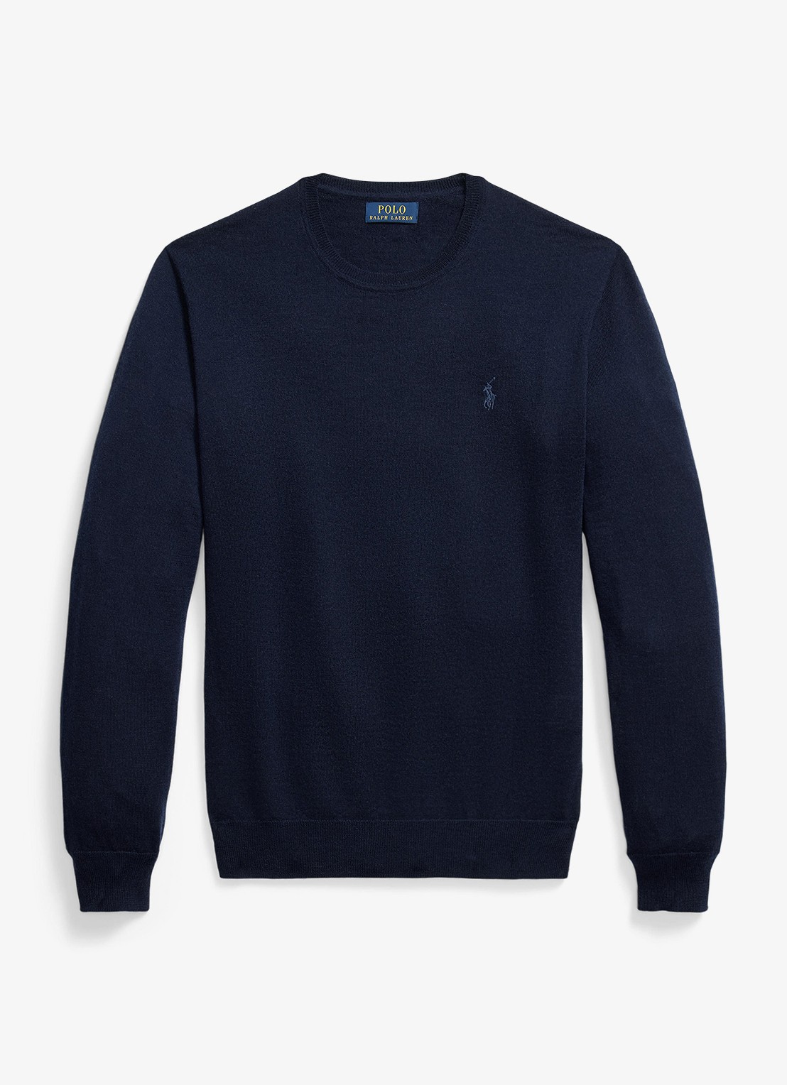 Ralph Lauren Fijngebreide trui met logoborduring - voorkant 4 hunter navy / donkerblauw