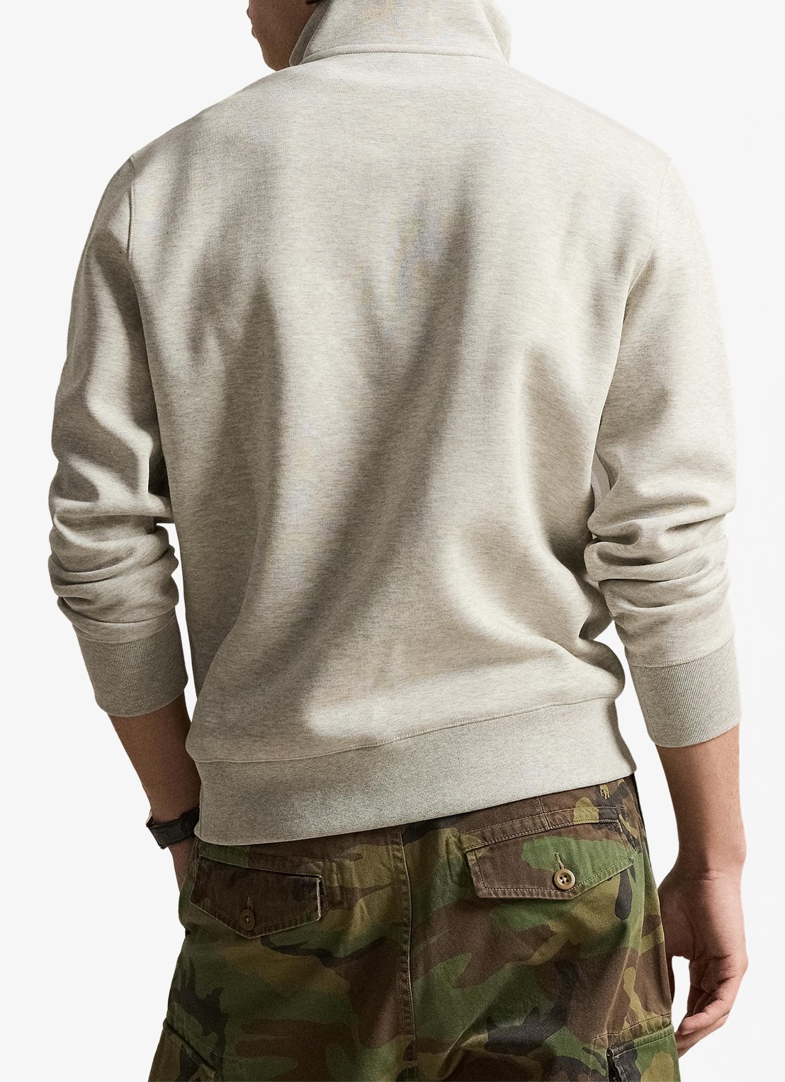 Ralph Lauren Fijngebreide trui met logoborduring - achterkant lt sport heather / grijs