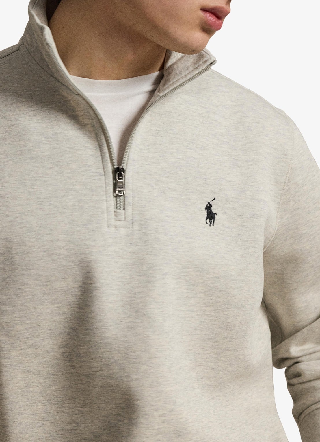 Ralph Lauren Fijngebreide trui met logoborduring - detail 3 lt sport heather / grijs