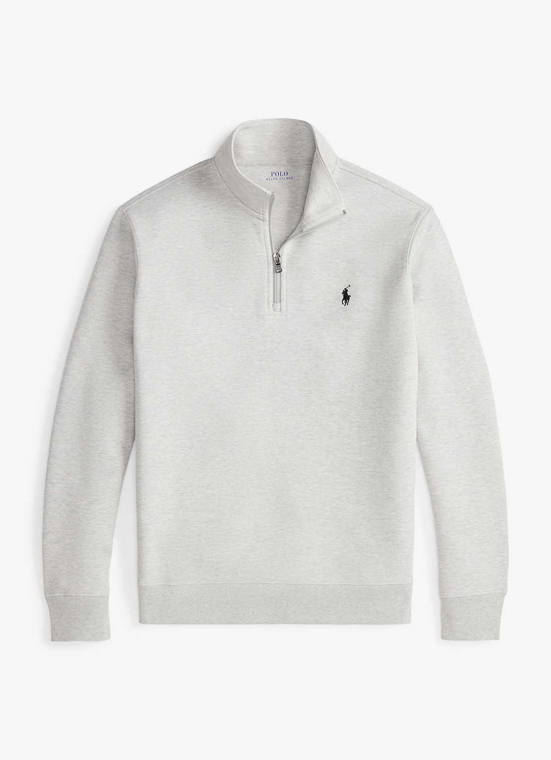Ralph Lauren Fijngebreide trui met logoborduring - voorkant 4 lt sport heather / grijs