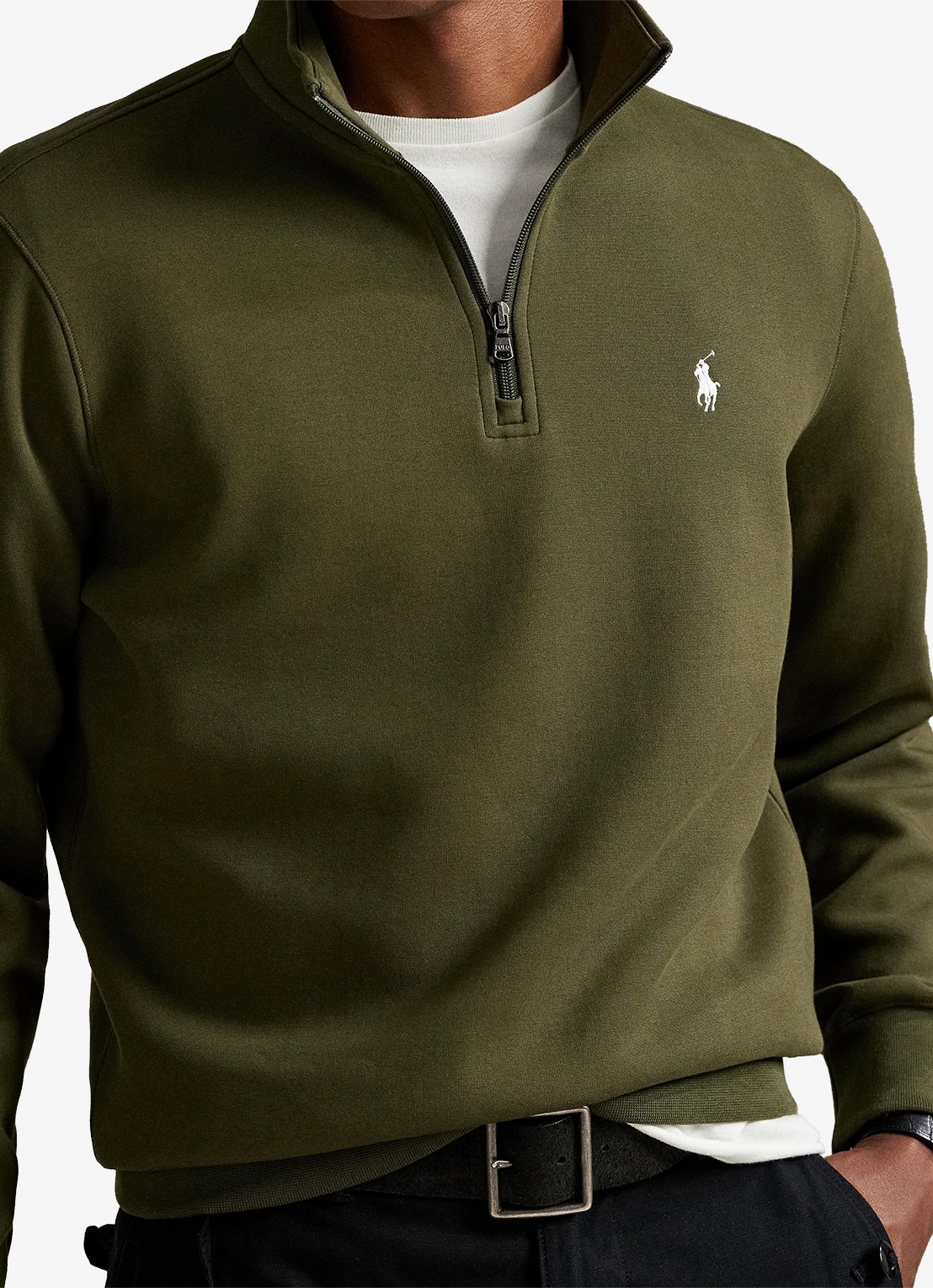 Ralph Lauren Fijngebreide trui met logoborduring - detail 2 olijfgroen