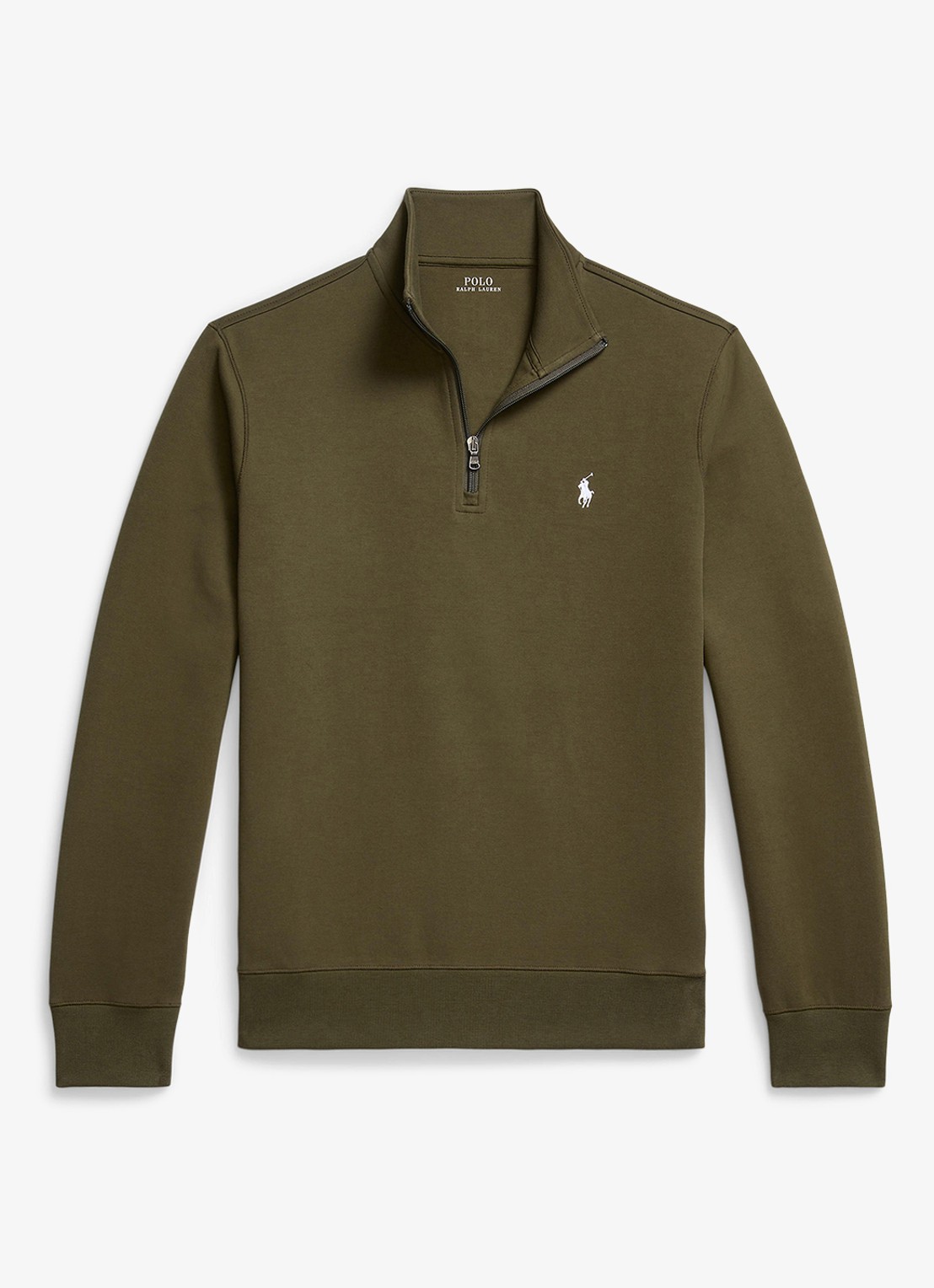 Ralph Lauren Fijngebreide trui met logoborduring - voorkant 3 olijfgroen
