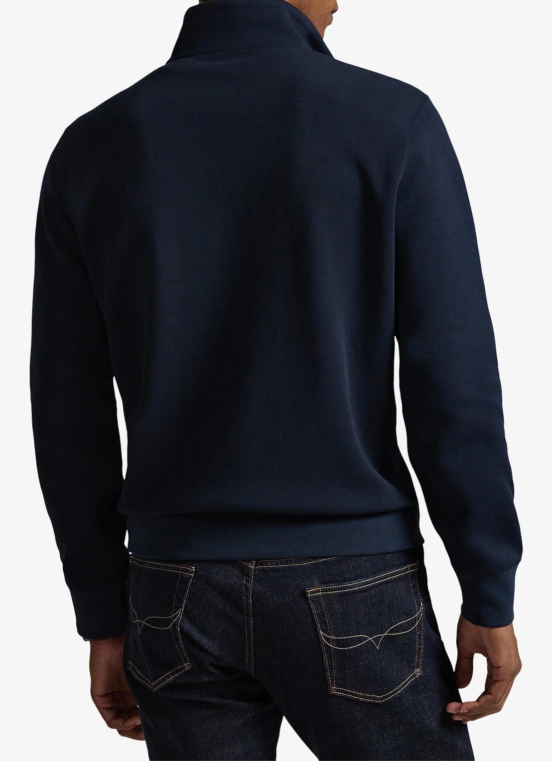 Ralph Lauren Fijngebreide trui met logoborduring - achterkant 3 donkerblauw