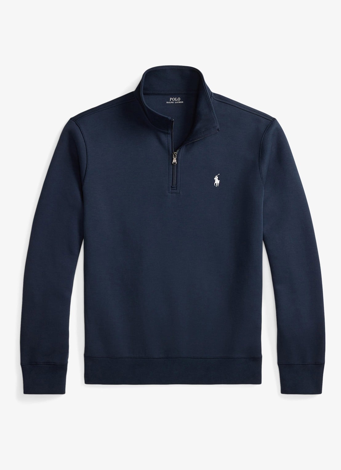 Ralph Lauren Fijngebreide trui met logoborduring - voorkant donkerblauw