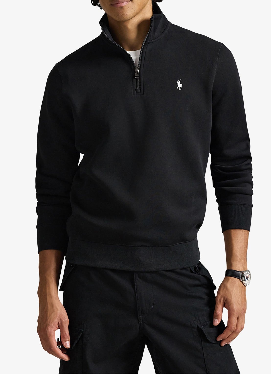 Ralph Lauren Fijngebreide trui met logoborduring - detail 4 zwart