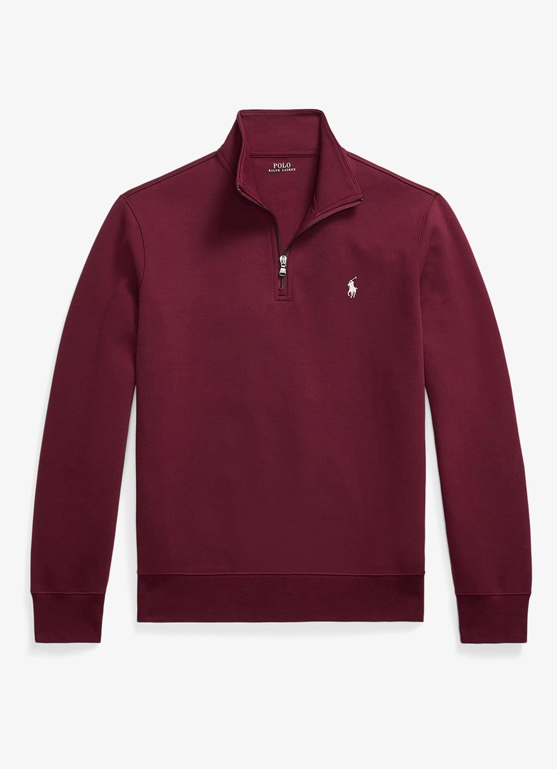 Ralph Lauren Fijngebreide trui met logoborduring - voorkant bordeauxrood
