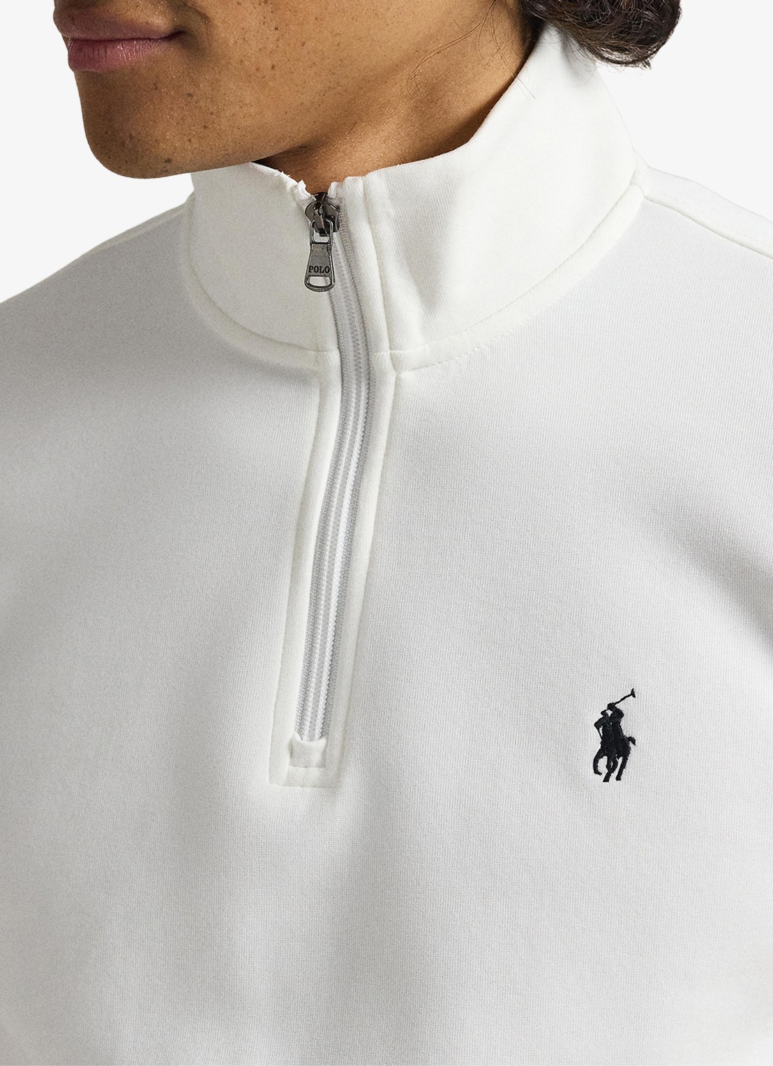Ralph Lauren Fijngebreide trui met logoborduring - detail 5 wit