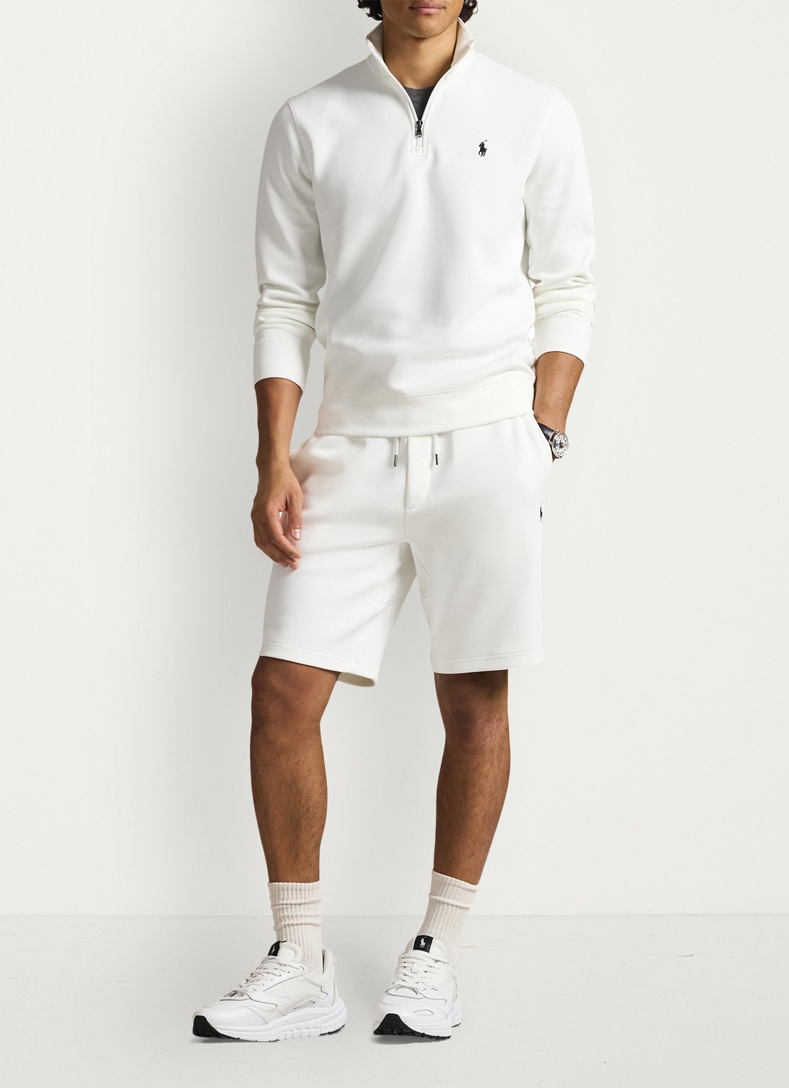 Ralph Lauren Fijngebreide trui met logoborduring - voorkant 2 wit