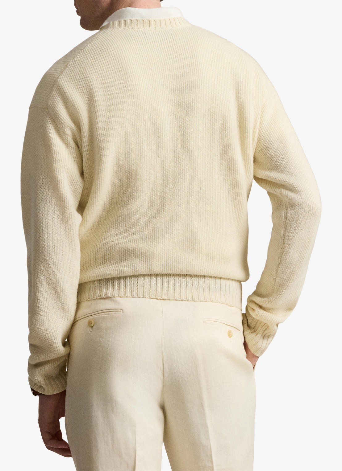 Ralph Lauren Fijngebreide trui met print - achterkant beige