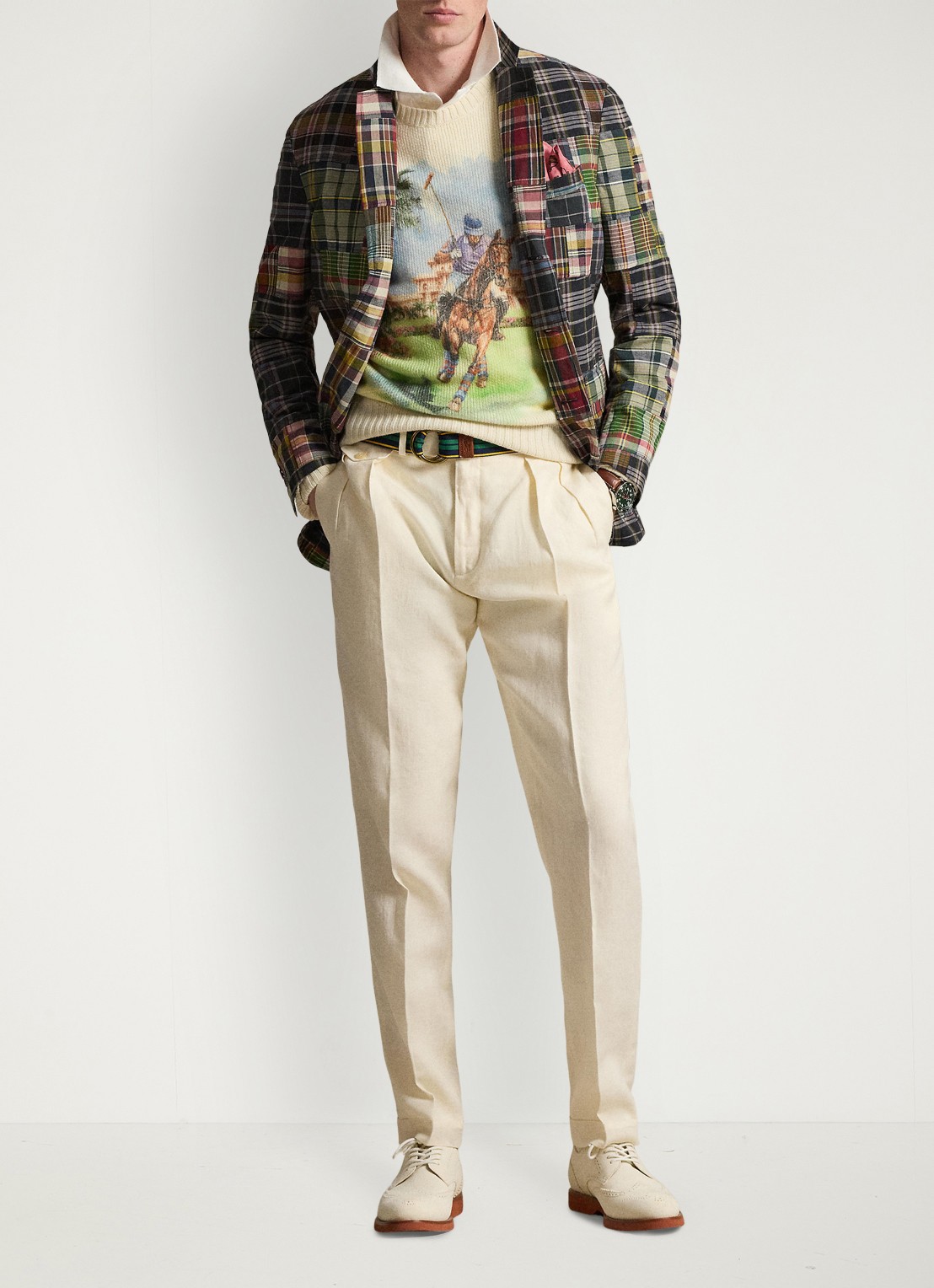 Ralph Lauren Fijngebreide trui met print - detail 4 beige