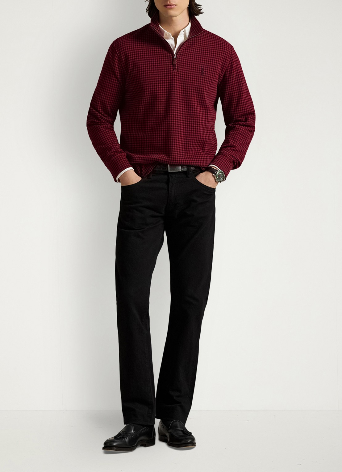 Ralph Lauren Fijngebreide trui met ruitdessin - voorkant 5 red / rood