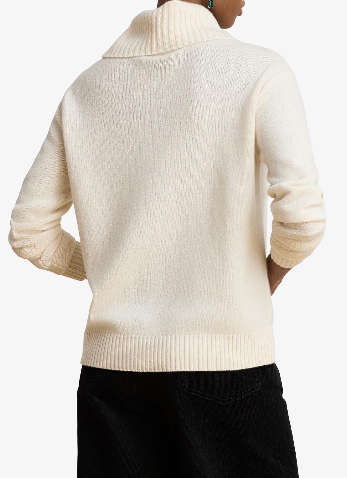Ralph Lauren Fijngebreide trui van kasjmier met ingebreide logoprint  - achterkant 5 creme