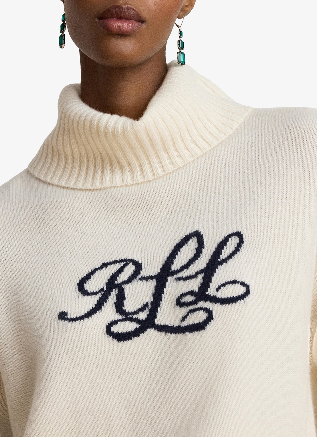 Ralph Lauren Fijngebreide trui van kasjmier met ingebreide logoprint  - detail 4 mascarpone crème / crème