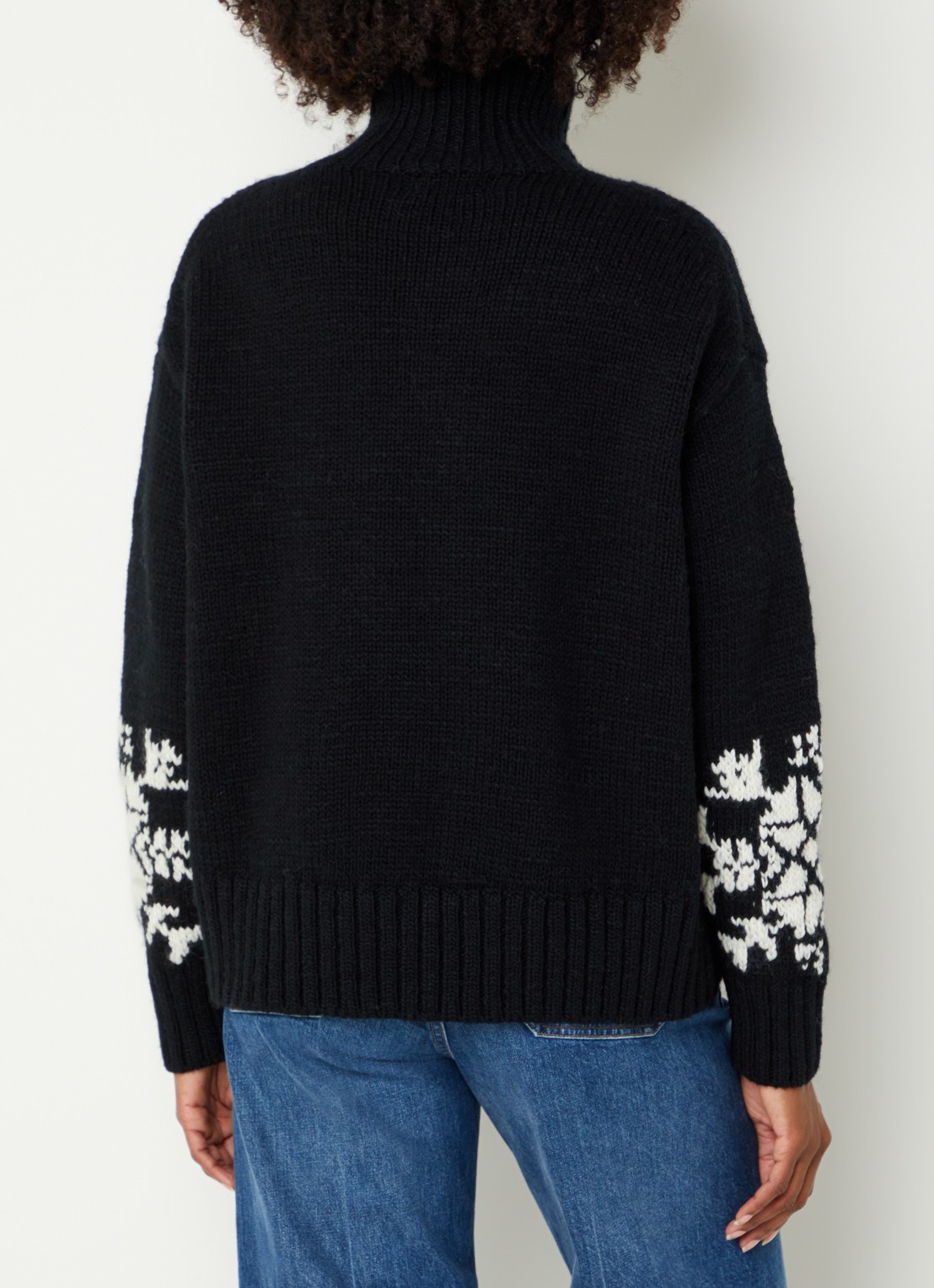 Ralph Lauren Fijngebreide trui van wol met ingebreide logo - achterkant 2 zwart