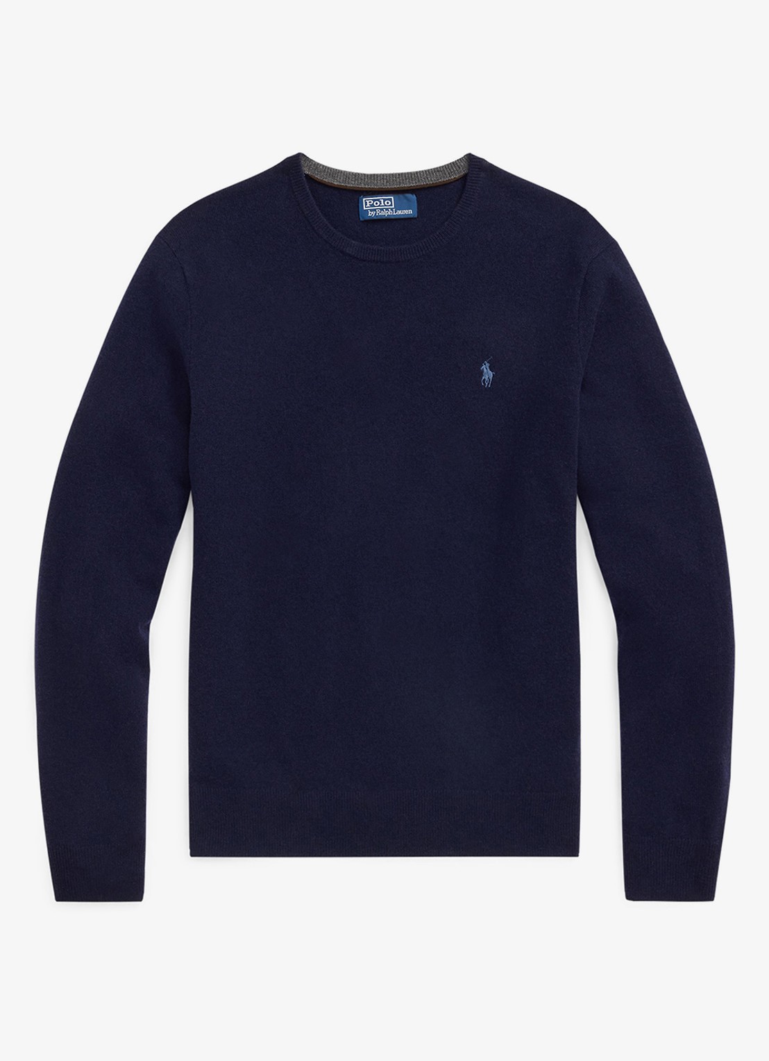 Ralph Lauren Fijngebreide trui van wol met logoborduring - voorkant 2 hunter navy / donkerblauw