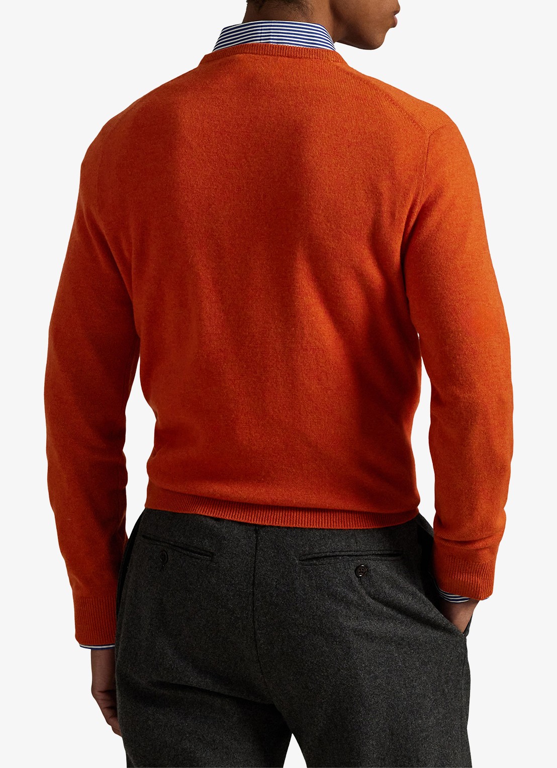 Ralph Lauren Fijngebreide trui van wol met logoborduring - achterkant 4 dark jaffa orange / oranje