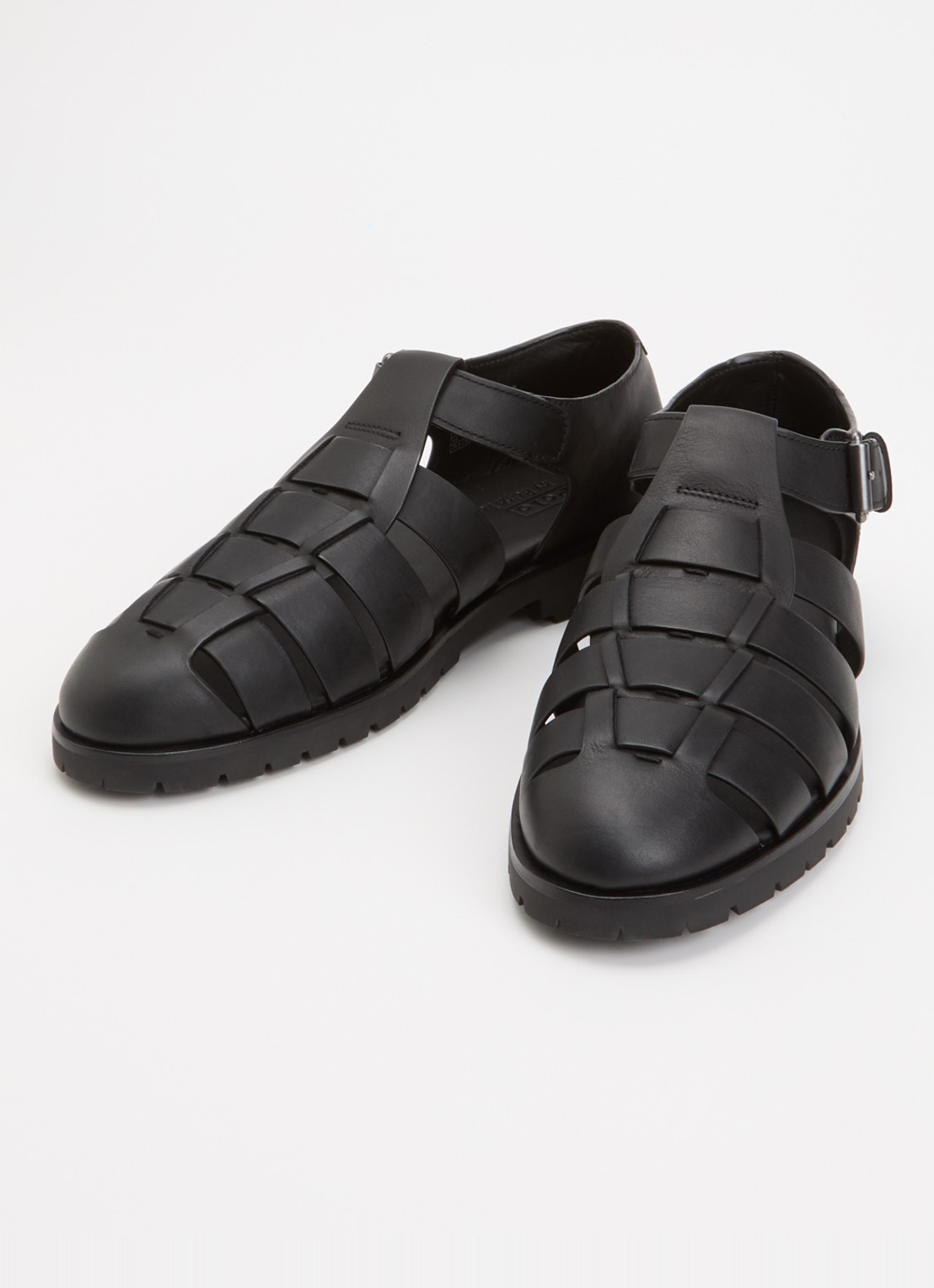 Ralph Lauren Finn Lug sandaal van leer - detail zwart
