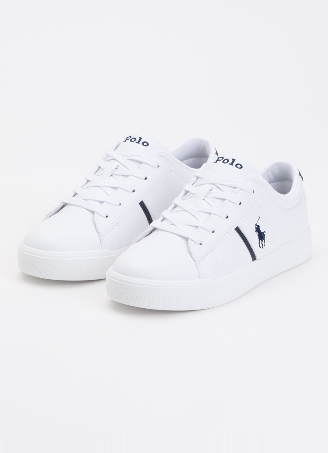 Ralph Lauren Frazier sneaker met logo - voorkant 3 wit
