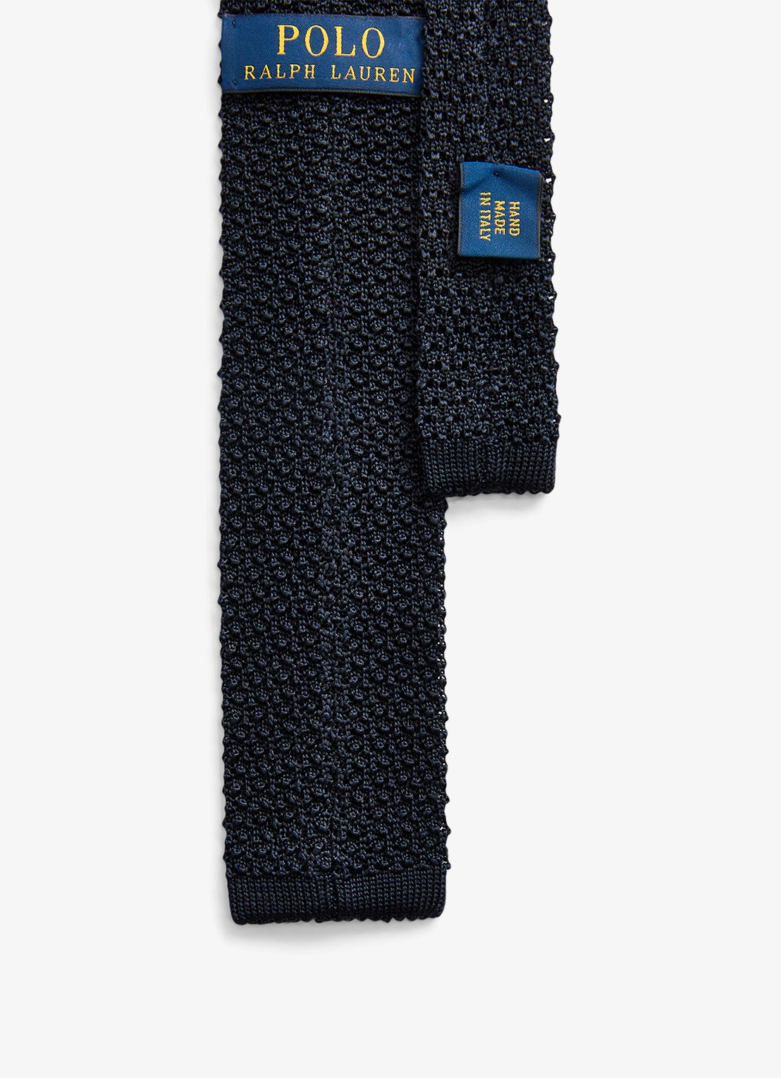 Ralph Lauren Gebreide stropdas van zijde - achterkant 4 navy