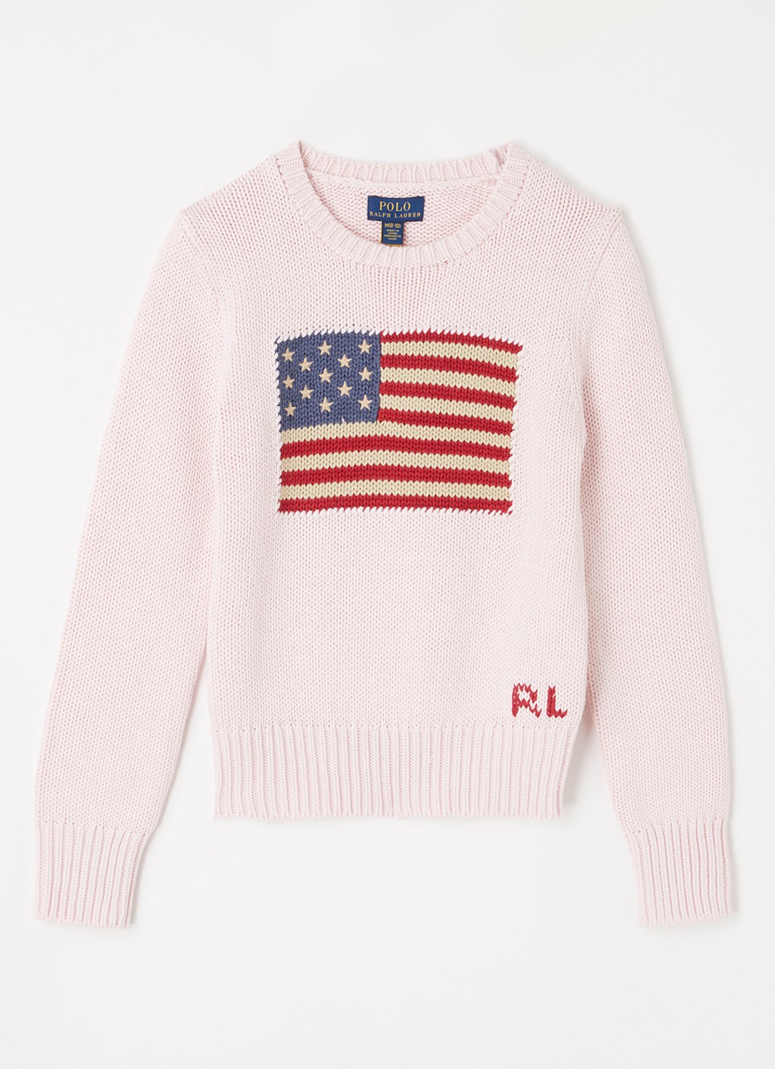 Ralph Lauren Gebreide trui met ingebreid patroon - voorkant roze