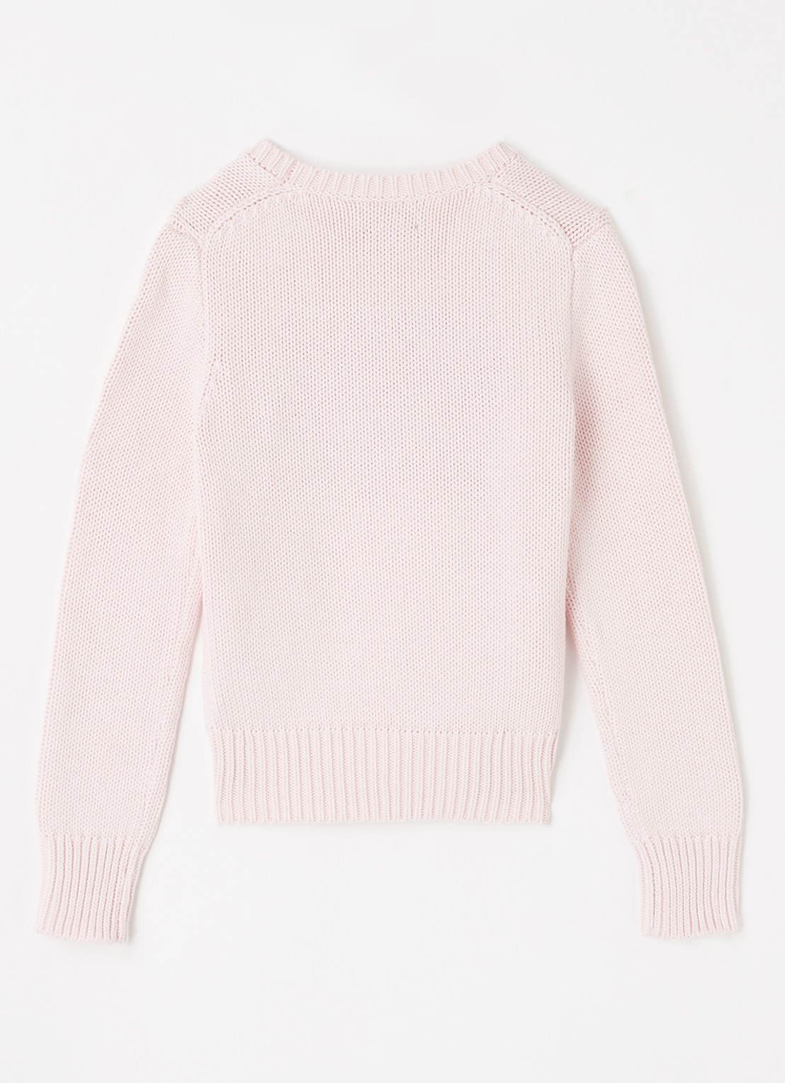 Ralph Lauren Gebreide trui met ingebreid patroon - voorkant 2 roze