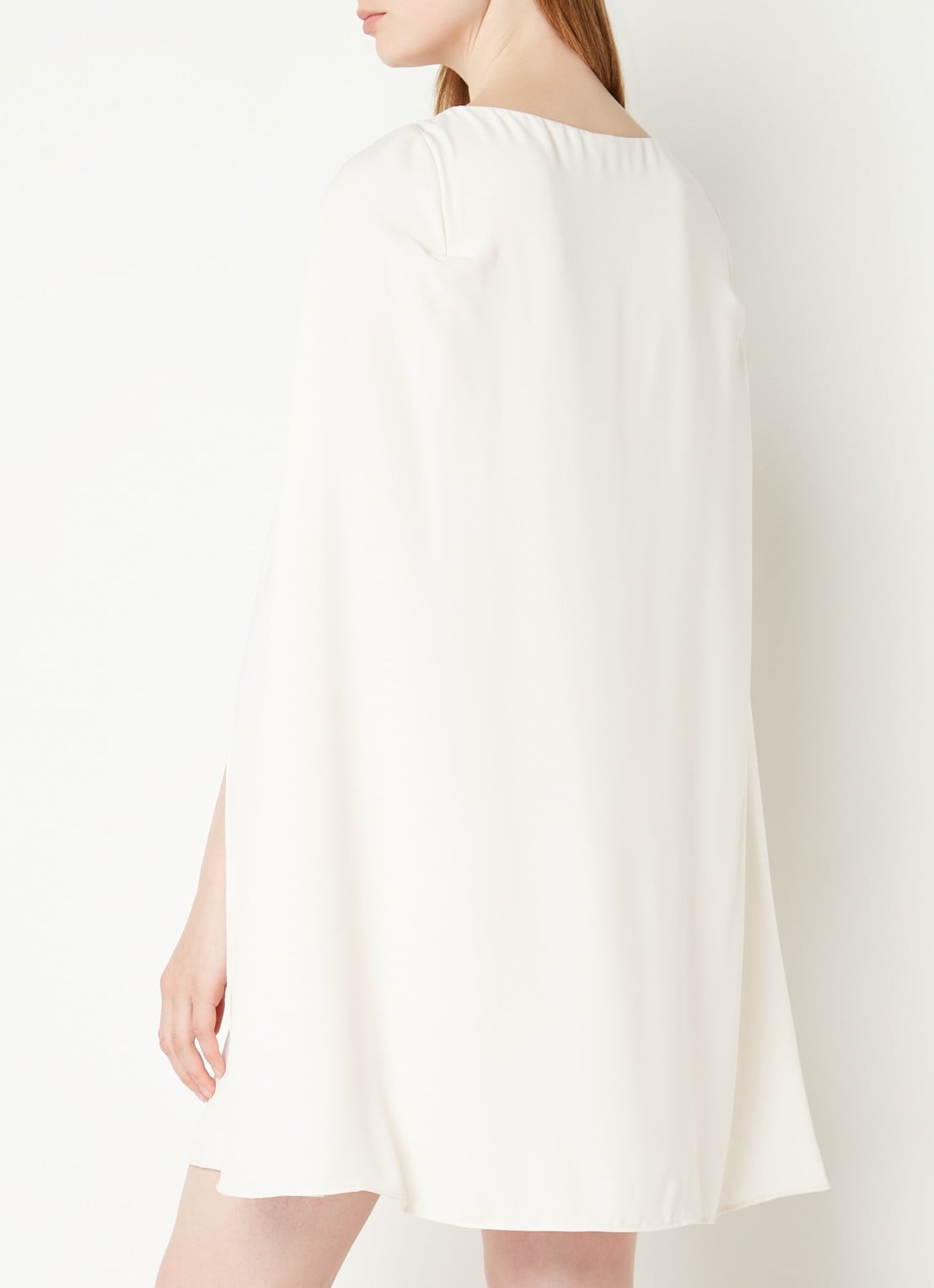 Ralph Lauren Georgette cocktailjurk met cape - achterkant 4 creme
