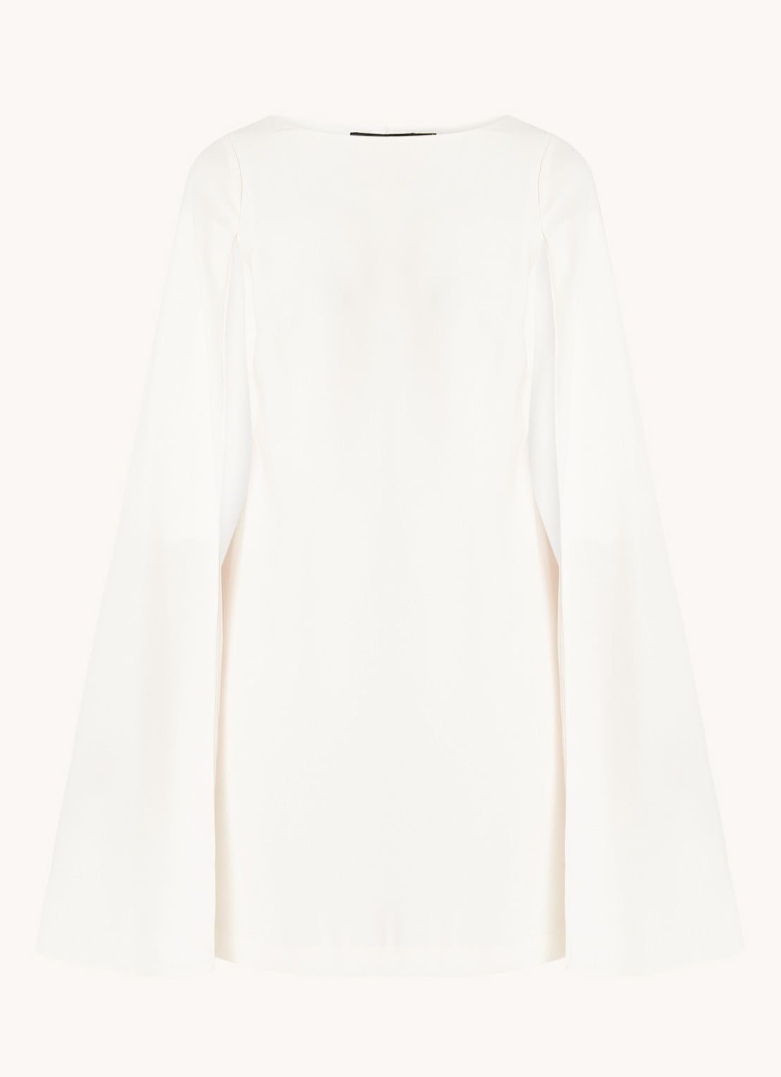 Ralph Lauren Georgette cocktailjurk met cape - voorkant creme