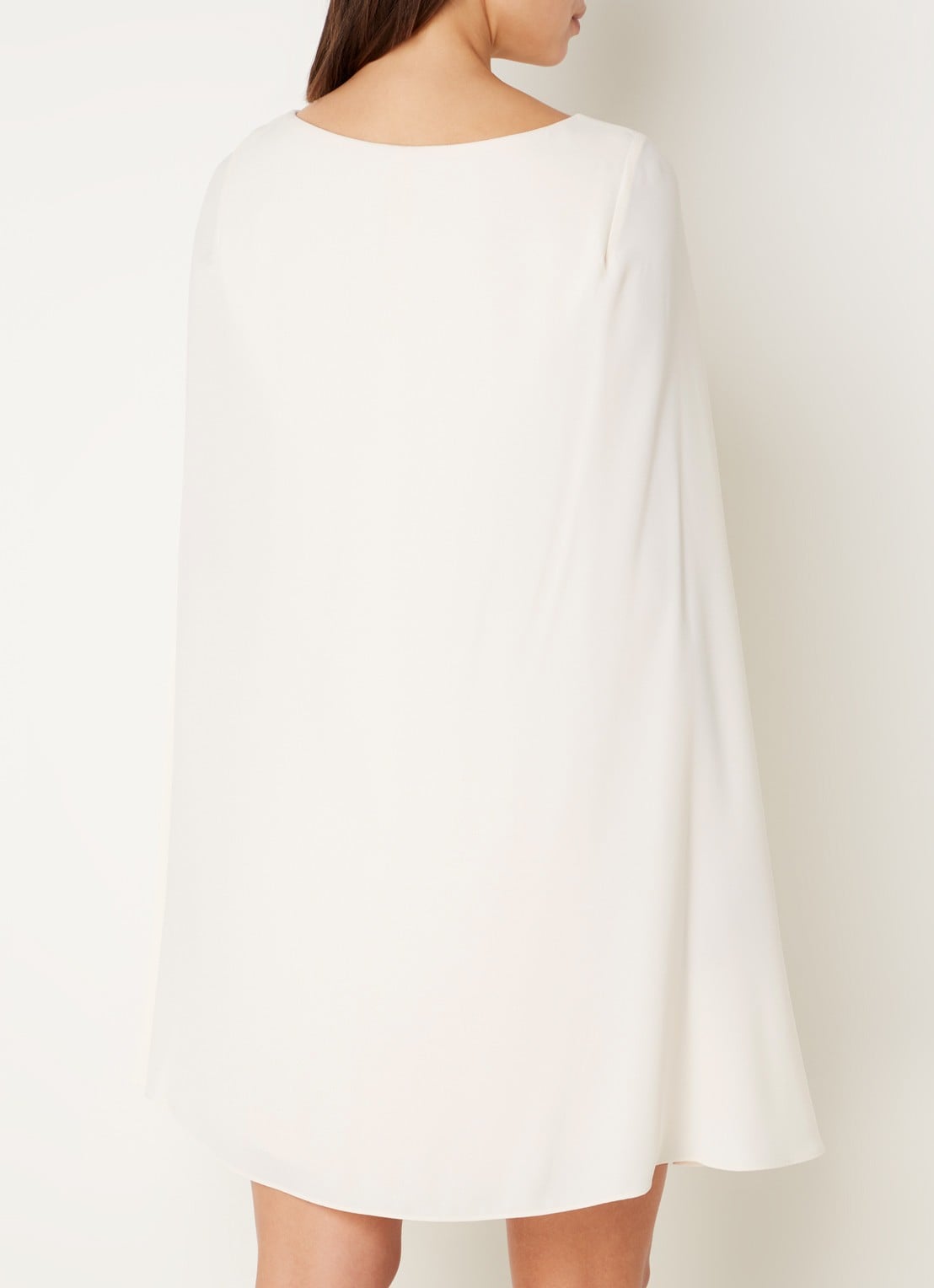 Ralph Lauren Georgette cocktailjurk met cape - achterkant 6 creme