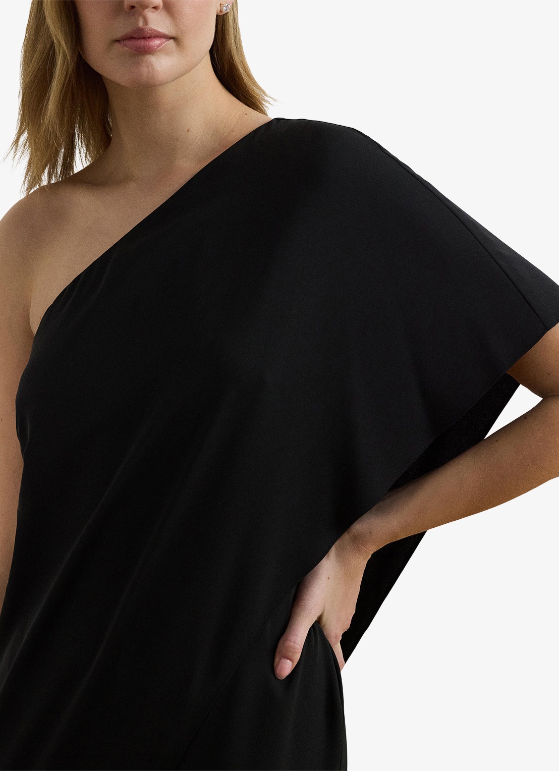 Ralph Lauren Georgette jumpsuit met blote schouder - detail 2 zwart