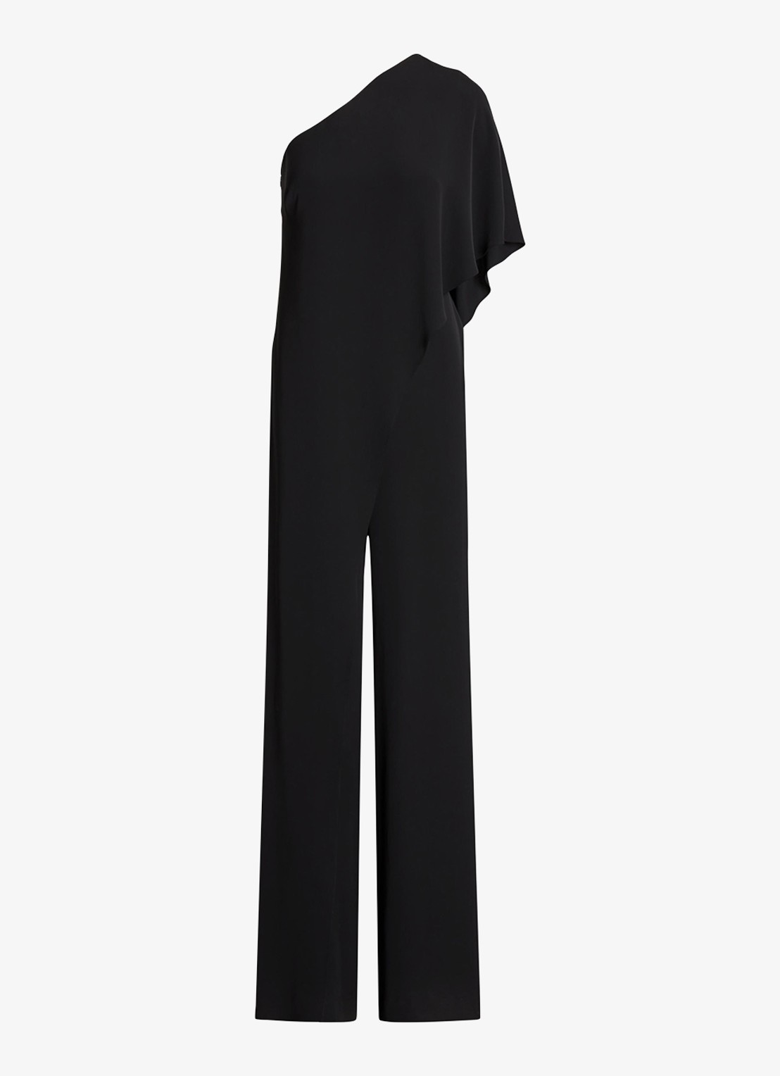 Ralph Lauren Georgette jumpsuit met blote schouder - voorkant 3 zwart
