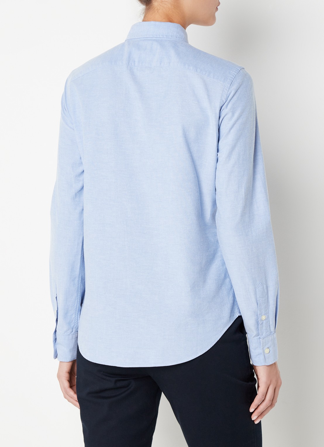 Ralph Lauren Georgia blouse met logoborduring - achterkant lichtblauw