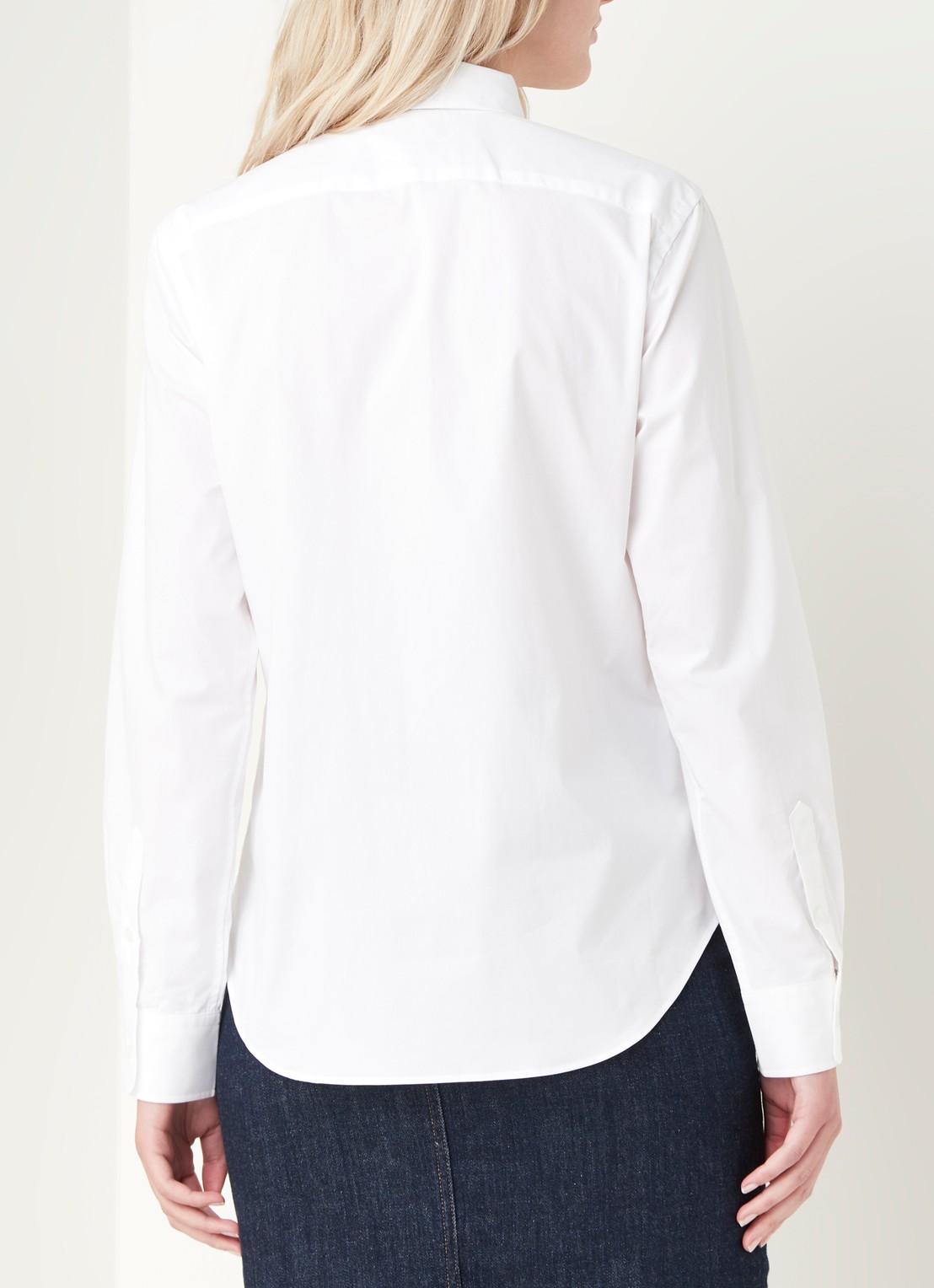 Ralph Lauren Georgia blouse van stretch katoen - achterkant 3 wit