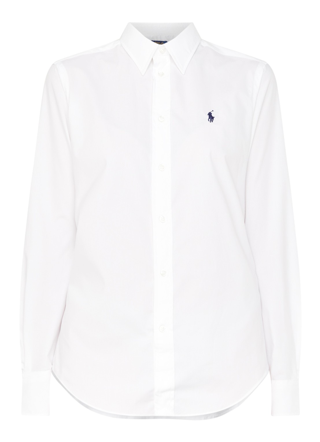 Ralph Lauren Georgia blouse van stretch katoen - voorkant wit
